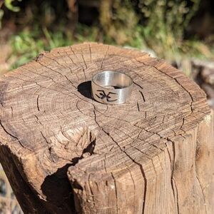 Unisex Navajo Ring Silver Overlay Native American Handmade Jewelry Sz 12.5‎ **